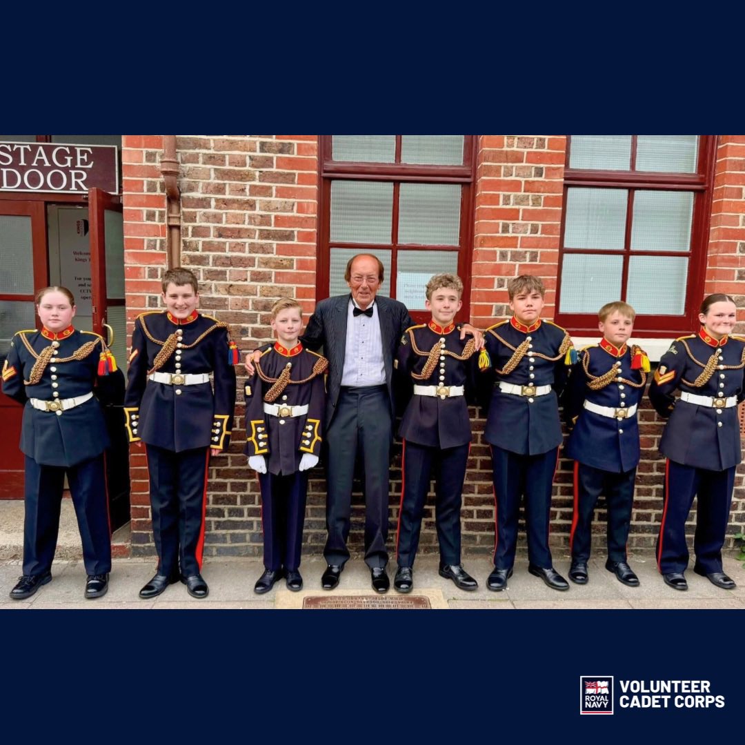 Volunteer Cadet Corps (@vcccadets) on Twitter photo Sunday: The Corps of Drums took the stage at the <a href="/KingsTheatre/">Kings Theatre</a> for Proms at The Kings: A VE Day Celebration—WWII classics, patriotic tunes & marches.
Compered by local legend Fred Dinenage, who met the cadets at the interval! Sunday: The Corps of Drums took the stage at the <a href="/KingsTheatre/">Kings Theatre</a> for Proms at The Kings: A VE Day Celebration—WWII classics, patriotic tunes & marches.
Compered by local legend Fred Dinenage, who met the cadets at the interval!