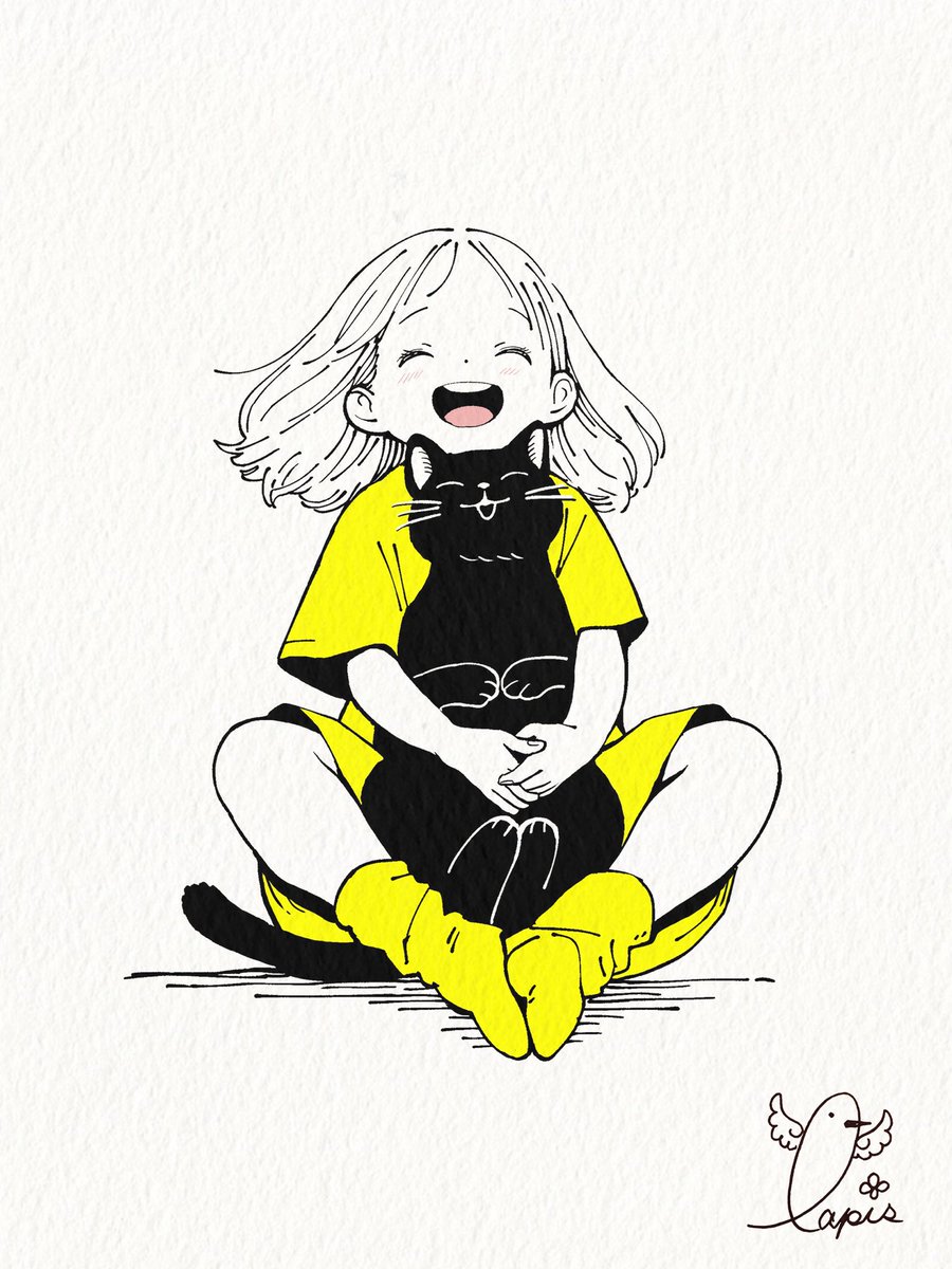 .
　　　　行き先はいつも自由だけど、

　　　　帰る場所は、ひとつだけ 🐈‍⬛
.
#イラスト