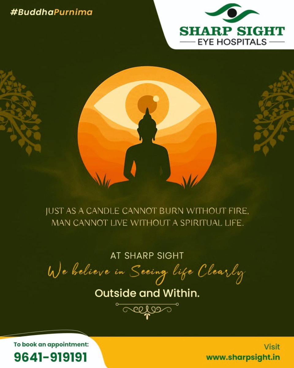 𝐓𝐡𝐢𝐬 𝐁𝐮𝐝𝐝𝐡𝐚 𝐏𝐮𝐫𝐧𝐢𝐦𝐚, 𝐥𝐞𝐭'𝐬 𝐨𝐩𝐞𝐧 𝐨𝐮𝐫 𝐞𝐲𝐞𝐬 𝐧𝐨𝐭 𝐣𝐮𝐬𝐭 𝐭𝐨 𝐭𝐡𝐞 𝐰𝐨𝐫𝐥𝐝 𝐨𝐮𝐭𝐬𝐢𝐝𝐞, 𝐛𝐮𝐭 𝐭𝐨 𝐭𝐡𝐞 𝐥𝐢𝐠𝐡𝐭 𝐰𝐢𝐭𝐡𝐢𝐧.
At Sharp Sight Eye Hospitals, we believe that true vision goes beyond what we see — it's about clarity of
