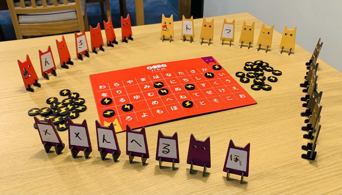 Anagumagames's tweet photo. たくさんのご要望をいただいた、Anaguma版『あいうえバトル』を #ゲムマ2025春 にて再販します🔥

・子どもから大人まで楽しめる文字あてゲーム👨‍👩‍👧
・厚手ボードのちょっかんくんが42体💕
・6人プレイ対応✨

予約者には特価販売！
気になっている方はぜひ🙌

🔻予約はこちら
https://t.co/AlsUgeysyi https://t.co/3jb9tcEb3A