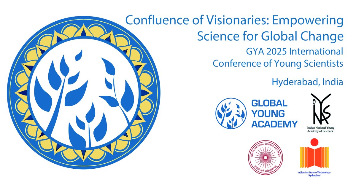 Full speed ahead! We're a month away from our Annual General Meeting and International Conference of Young Scientists at the Indian Institute of Technology Hyderabad 10-13 June.
Programme &amp; Info:
agm.globalyoungacademy.net
#GYA15yearsYoung
<a href="/INYAS_INSA/">Indian National Young Academy of Sciences (INYAS)</a>
<a href="/insa_academy/">Indian National Science Academy (INSA)</a> 
<a href="/Chans2k2/">Chandra Shekhar Sharma</a>