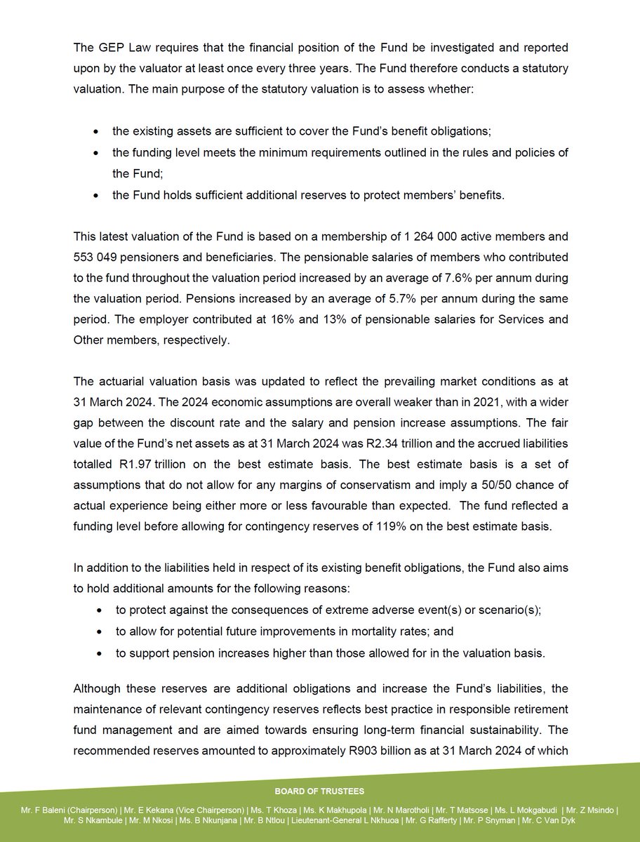 GEPF_SA's tweet photo. MEDIA RELEASE: THE GOVERNMENT EMPLOYEES PENSION FUND RELEASES ITS LATEST STATUTORY ACTUARIAL VALUATION RESULTS. Visit https://t.co/MA082yMiNI for more. https://t.co/jphmSA0BFl