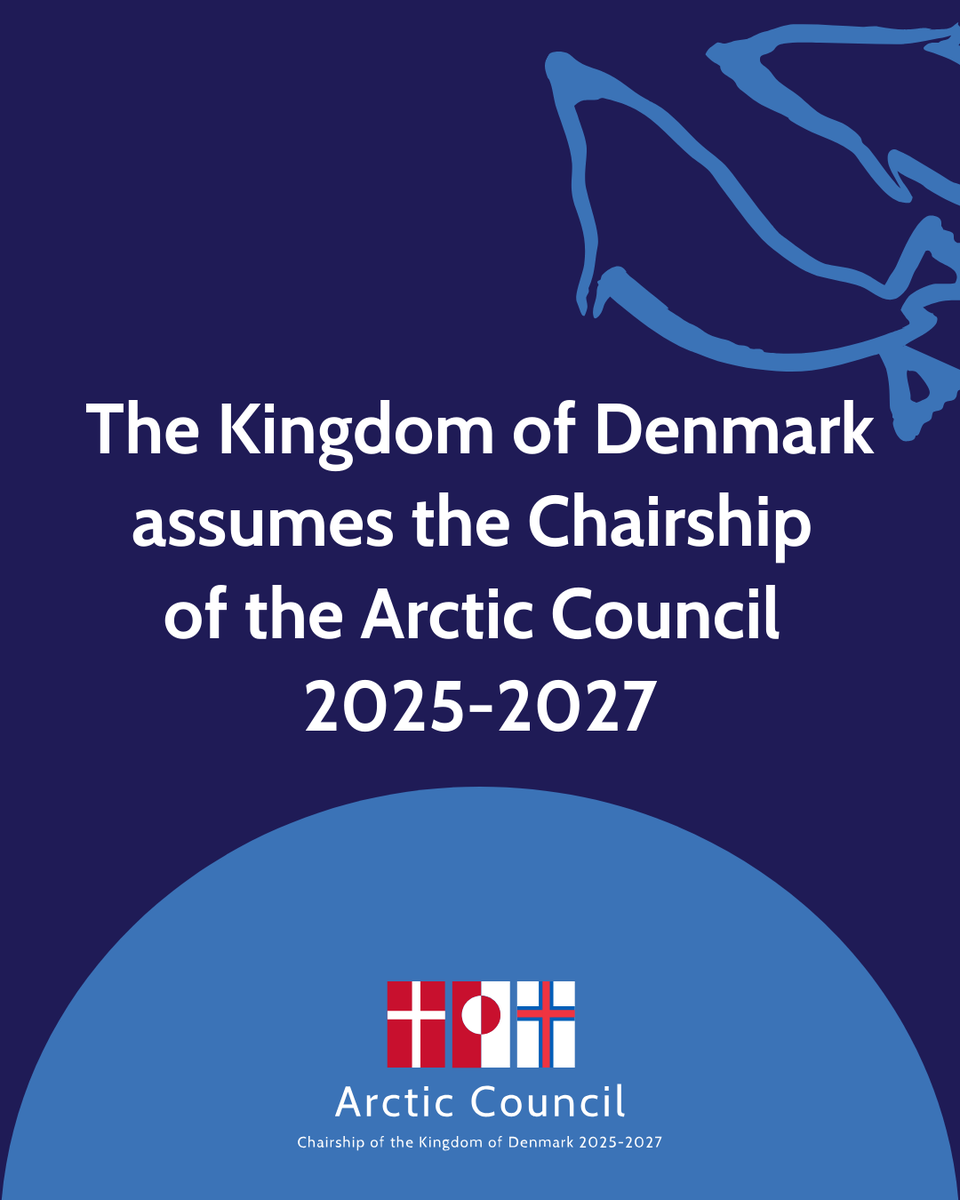 Today, the Kingdom of Denmark will assume the Chairship of the Arctic Council.

Our main goal is to ensure that the Arctic Council remains vibrant and resilient, continuing to serve as the primary forum for Arctic cooperation.

#ArcticCouncil #KoDChairship