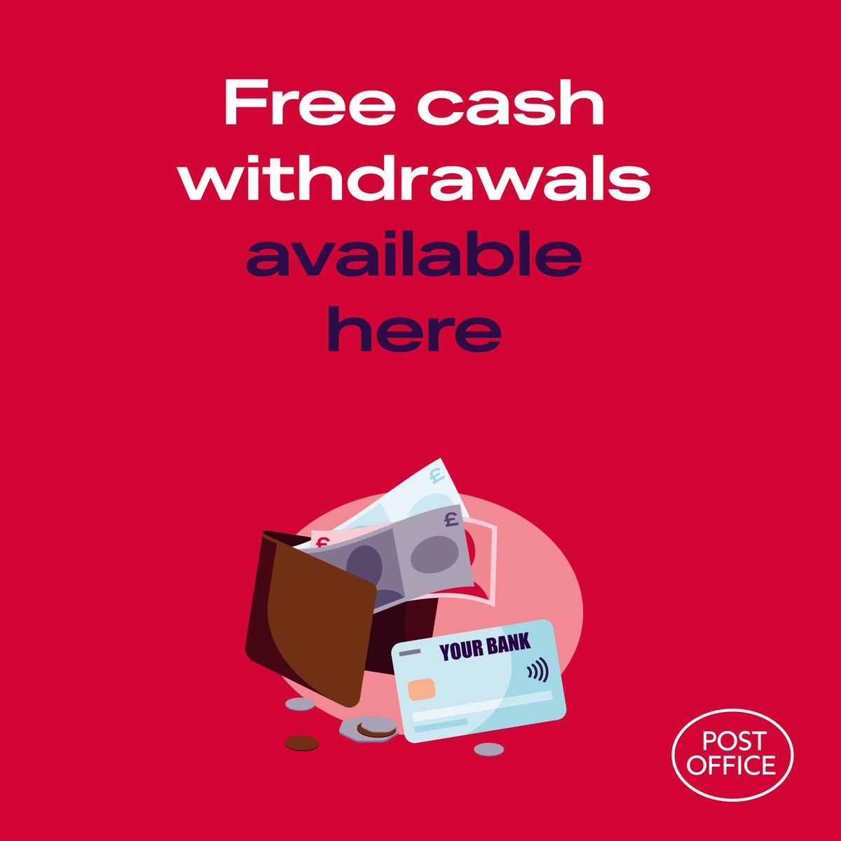 Take out exactly the cash you need right down to the penny. 👛​ Withdraw from up to 30 banks*, over the counter from us at Caterham Post Office 26 Croydon Road Caterham Valley  #cashisking #supportlocal #caterham