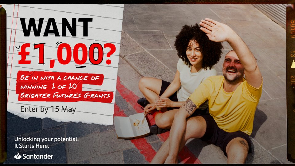 💥 Last chance to win £1,000 – don’t let it pass you by! 💥

Santander Universities is offering 10 Brighter Futures Grants to support your journey at Plymouth.

🗓 Deadline: 15th May 2025
👉 ow.ly/8WiF50Vt1SE

Grab it while you can! 🚀 #SantanderScholarships