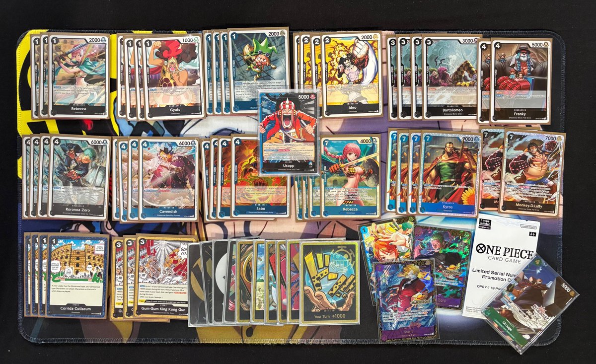 HarrysonBots's tweet image. Top4 yesterday at BCN Regional, so proud to be there with Usopp!
Thanks to all the BCN community for being there with me, especially to @NikochanArena teammates! 

Ace 942 serial is at home🔥

Matchups below⬇️

#onepiecetcg #optcg @OPtopdecks @ONEPIECE_tcg_EN @VictoryRoadES
