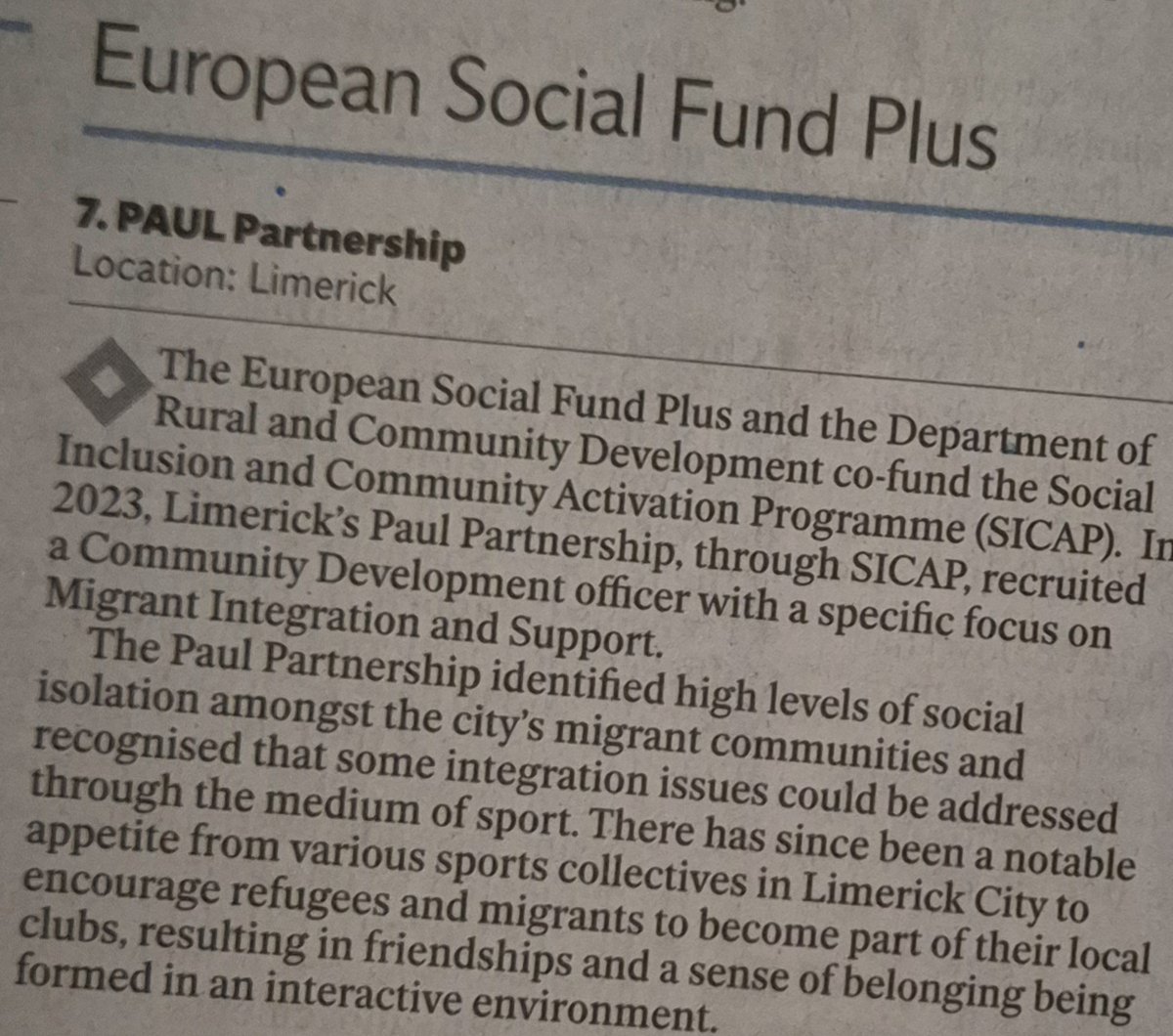 Pobal (@pobal) on Twitter photo (1/2)📰Read about the work of 🇪🇺🇮🇪<a href="/DeptRCD/">Department of Rural and Community Development</a> <a href="/ESF_Ireland/">ESF Ireland</a> #SICAP funded PAUL Partnership Limerick in yesterday's Sunday <a href="/Independent_ie/">Irish Independent</a> #EuropeDay feature or online here 🇪🇺👇
independent.ie/storyplus/cele… (1/2)📰Read about the work of 🇪🇺🇮🇪<a href="/DeptRCD/">Department of Rural and Community Development</a> <a href="/ESF_Ireland/">ESF Ireland</a> #SICAP funded PAUL Partnership Limerick in yesterday's Sunday <a href="/Independent_ie/">Irish Independent</a> #EuropeDay feature or online here 🇪🇺👇
independent.ie/storyplus/cele…