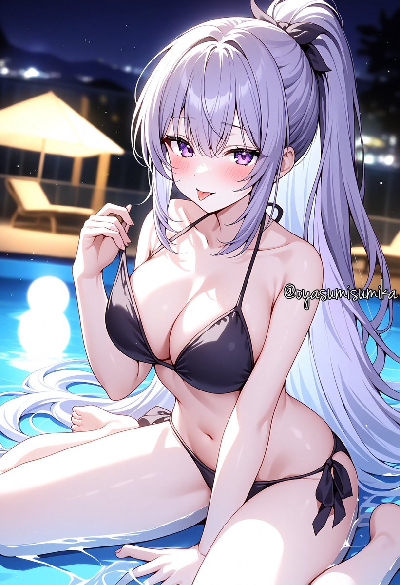 ナイトプール❣️

 #AIart 
 #AIイラスト
 #AIイラスト大好きさんと繋がりたい 
 #AIイラスト術師さんと繋がりたい