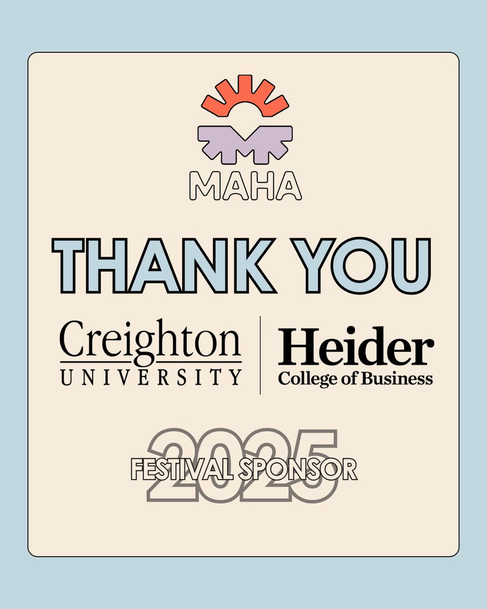 We're thrilled to announce that the Creighton University Heider College of Business is a proud sponsor of Maha Festival 2025! Their generous support will help us make this year's festival truly unforgettable. Thank you, Heider College of Business!
