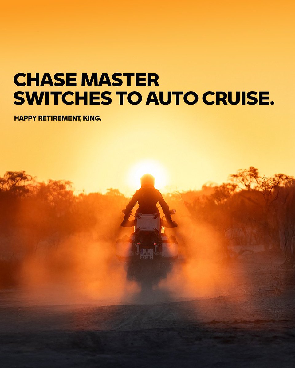 Chasing greatness isn’t easy. But he made it look like a Sunday ride. 

Happy retirement to the OG Chase Master.

#MakeLifeARide #BMWMotorrad #ChaseMaster #RunMachine #BMW #Retirement #TestCricket