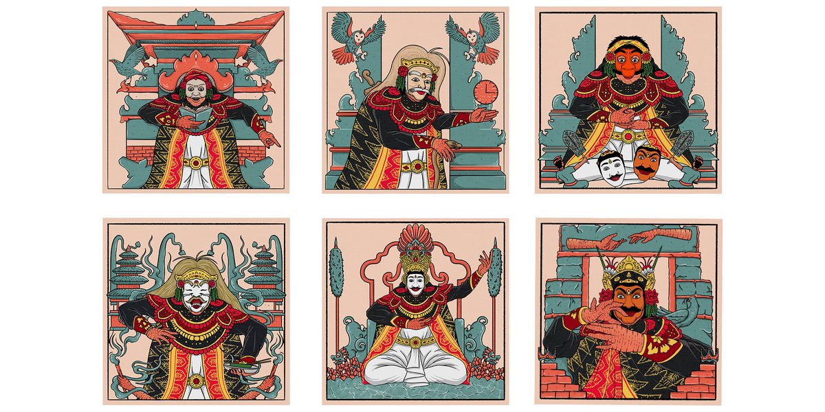 Good morning! ☀️

♦️Special drop collaboration with I Wayan Muka Mask Product♦️

Topeng Pajegan is a traditional Balinese mask dance where one dancer plays a bunch of different characters in a single performance. This piece was made to help share Balinese culture with more people