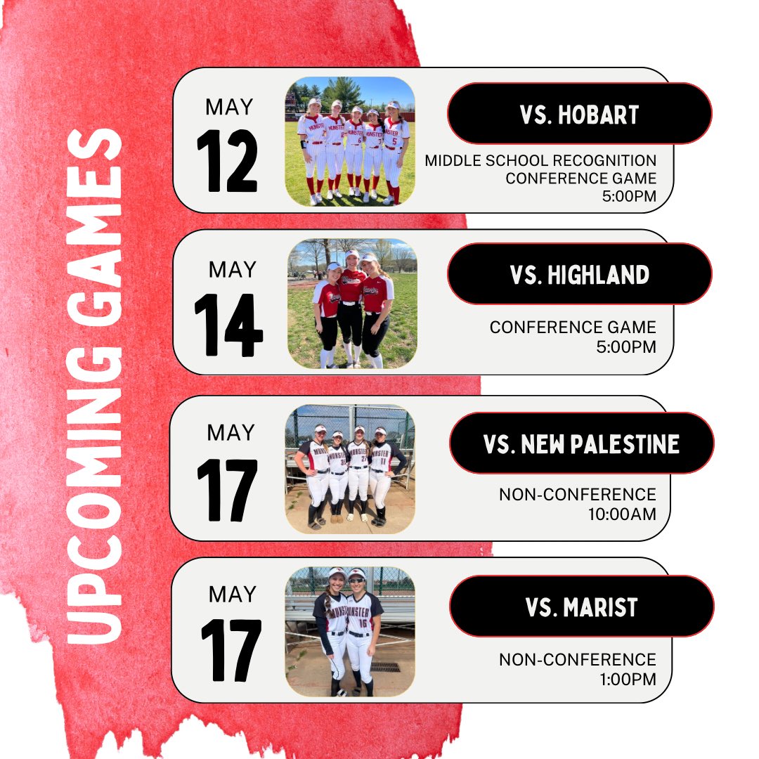 Home games all week AND beautiful weather??? Yes please! See you there! <a href="/Munster_Sports/">MHS Athletics</a>