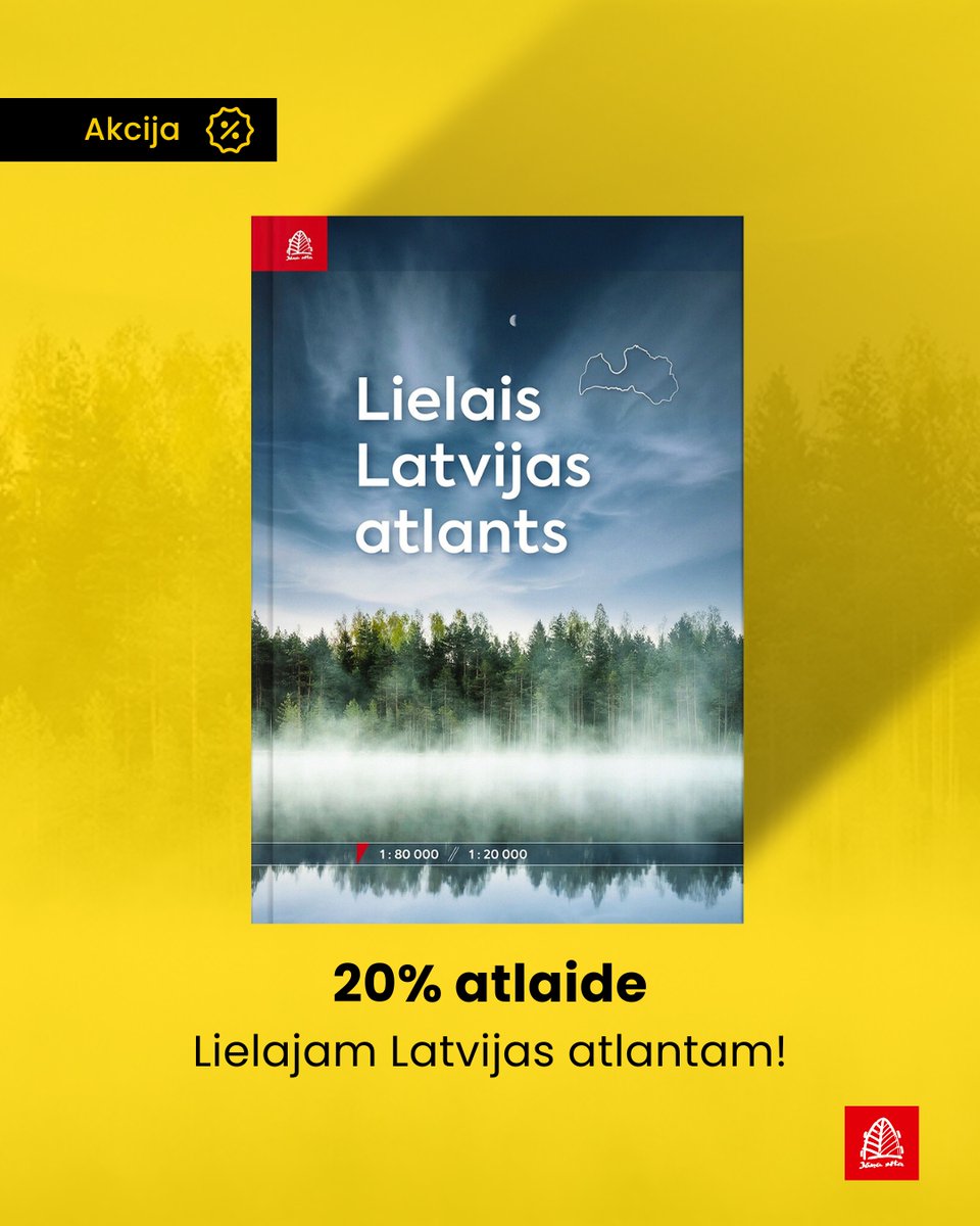 🎉 “Lielajam Latvijas atlantam” aprit gads!

Atlants ir Jāņa sētas kartogrāfu rūpīgs oriģināldarbs un uzņēmuma 30 gadu darbības laikā gūtās pieredzes un uzkrāto datu vainagojums.

📍Par godu šim notikumam līdz mēneša beigām piedāvājam 20% atlaidi!

👉 kartes.lv/lv/product/lie…