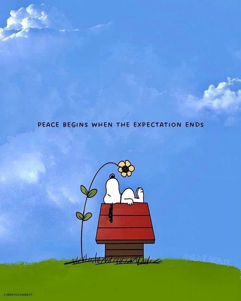 Peace begins when the expectation ends.