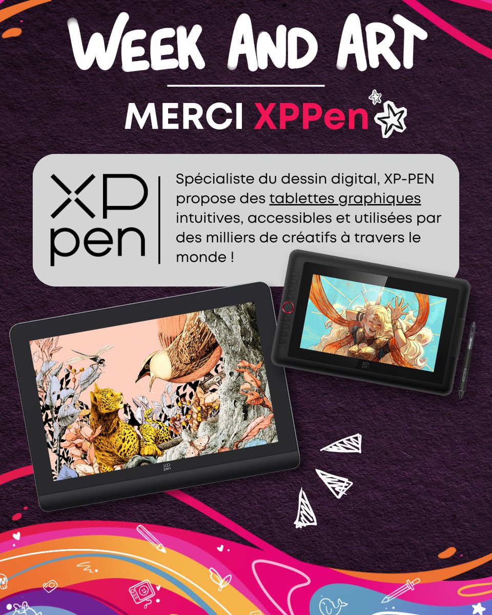 Week And Art (@weekandart) on Twitter photo Un grand merci à <a href="/XPPentablette/">XPPen France</a> de soutenir le WeekAndArt — comme ils le font depuis la toute première édition 💖 Un grand merci à <a href="/XPPentablette/">XPPen France</a> de soutenir le WeekAndArt — comme ils le font depuis la toute première édition 💖