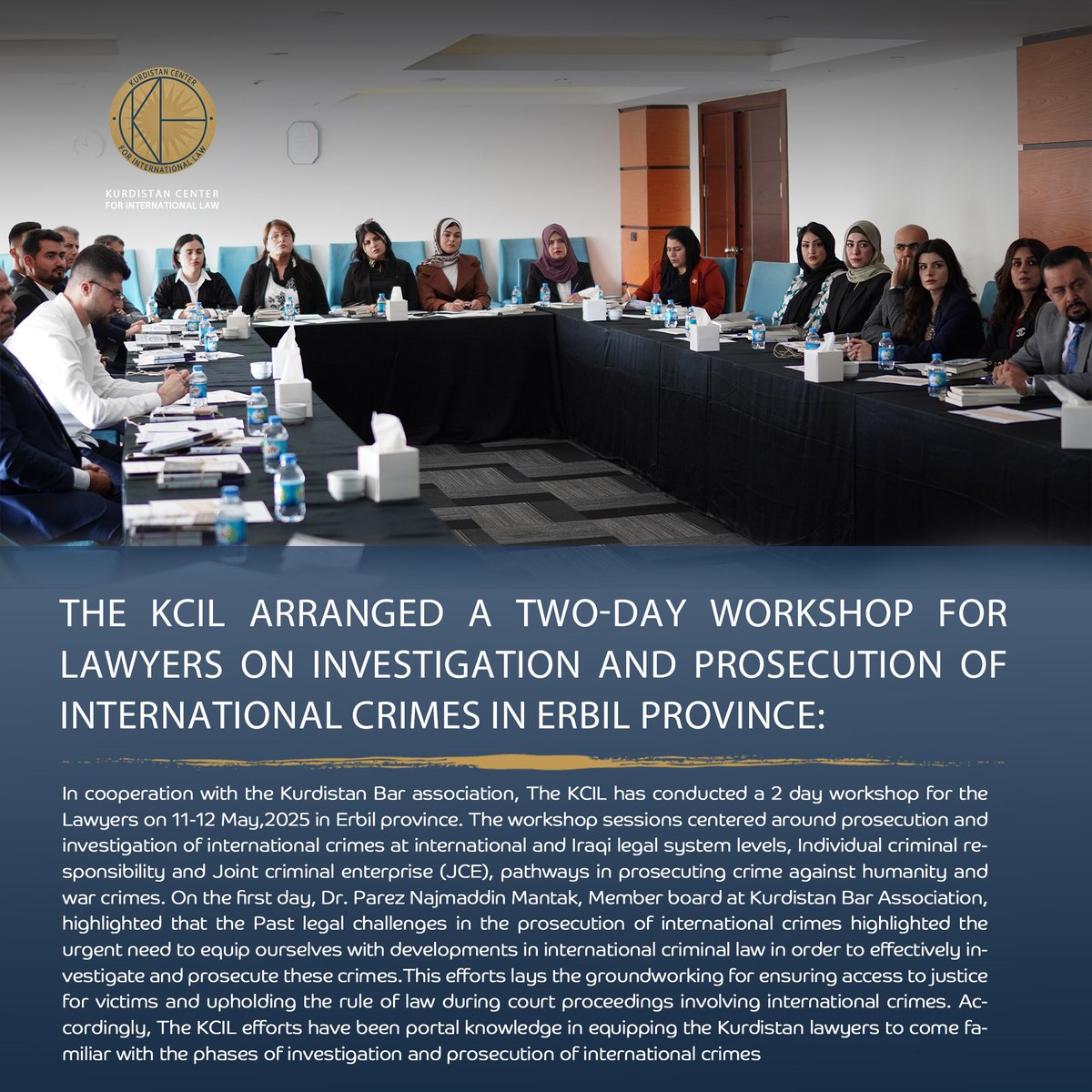 Kurdistan Center for International Law (@kc_interlaw) on Twitter photo n cooperation with the Kurdistan Bar association, The KCIL has conducted a 2 day workshop for the Lawyers on 11-12 May 2025 in Erbil province.
<a href="/GermanyInKRI/">German Consulate Erbil</a>
<a href="/das_ifa/">ifa - Institut für Auslandsbeziehungen</a> n cooperation with the Kurdistan Bar association, The KCIL has conducted a 2 day workshop for the Lawyers on 11-12 May 2025 in Erbil province.
<a href="/GermanyInKRI/">German Consulate Erbil</a>
<a href="/das_ifa/">ifa - Institut für Auslandsbeziehungen</a>