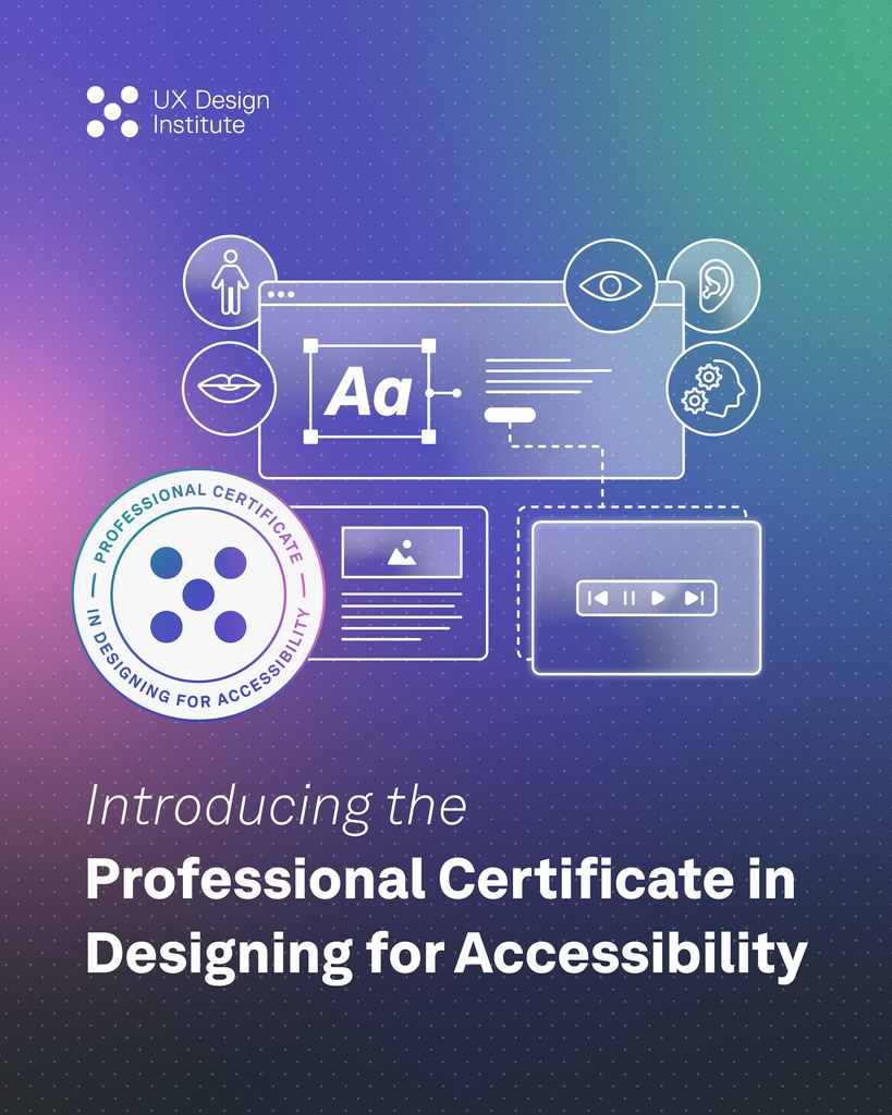 A new era of digital accessibility is upon us. 🚀 We are really excited to announce our latest course, the Professional Certificate in Designing for Accessibility ✨️ ⁠

Learn about the course: l8r.it/nfrz
⁠
#ux #access #accessibility #DigitalAccessibility #design