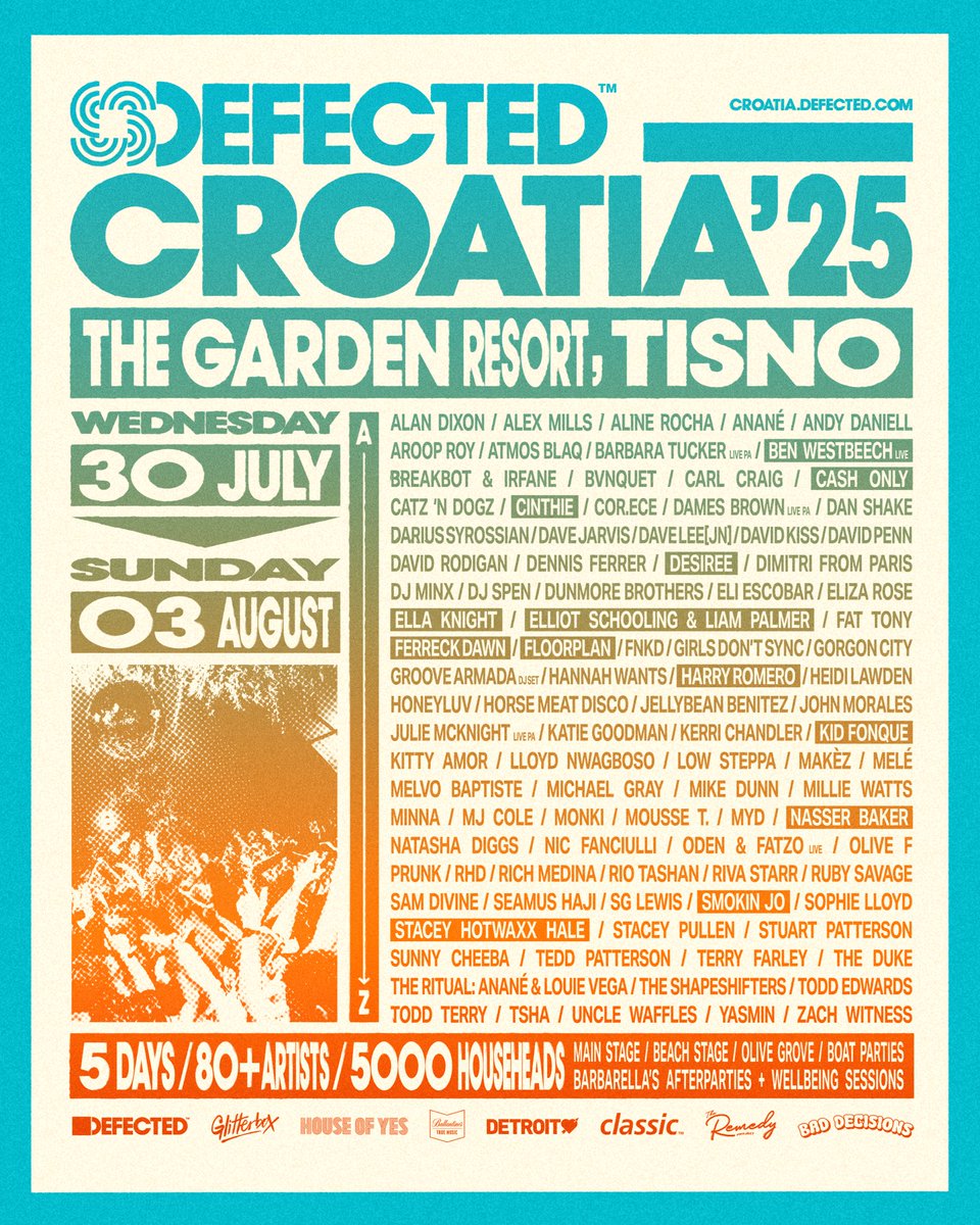 DefectedRecords's tweet image. 𝗣𝗛𝗔𝗦𝗘 𝟮 CROATIA LINEUP HAS JUST DROPPED
🇭🇷

Welcome to the full and final line-up for Defected Croatia 2025