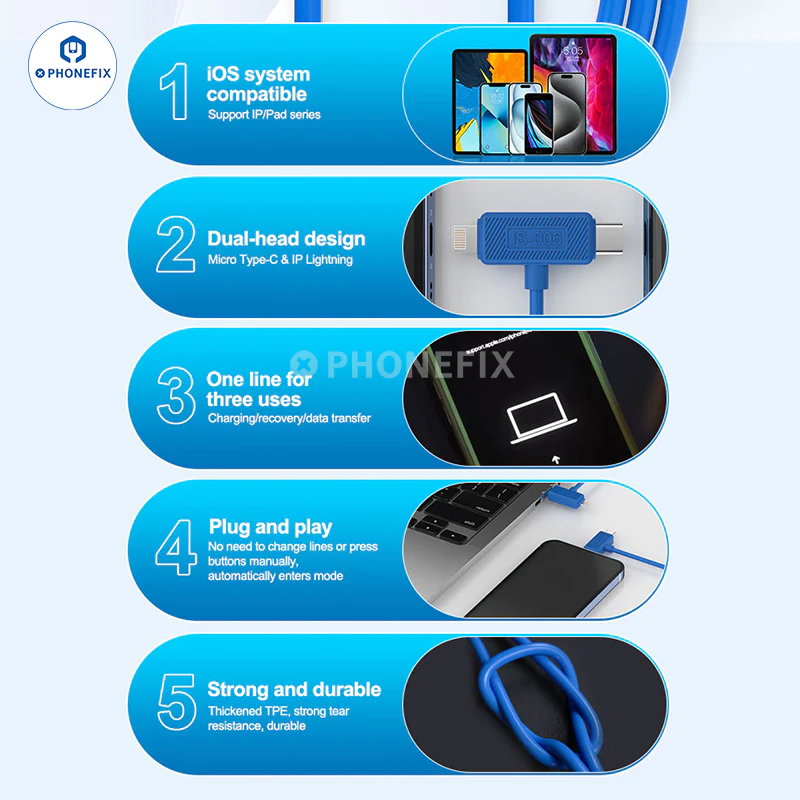 weikexiu's tweet photo. The cable makes device recovery and data transfer easier than ever. Its dual interface design means no more swapping cables or pressing buttons to switch modes.

#Phonefix #diyfixtool #ISOFT #IS-006 #isoft #datarecovery #iphonecharging #ipadcharging #datatransfer #iosrepair https://t.co/e9WCQV3Ptn