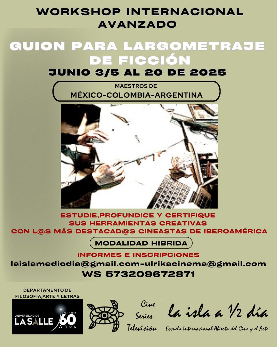 INSCRIBETE Y PARTICIPA CON L@S MÁS DESTACAD@S CINEASTAS DE IBEROAMÉRICA✒️📋🎭🎬 laislamediodia@gmail.com-ulrikacinema@gmail.com