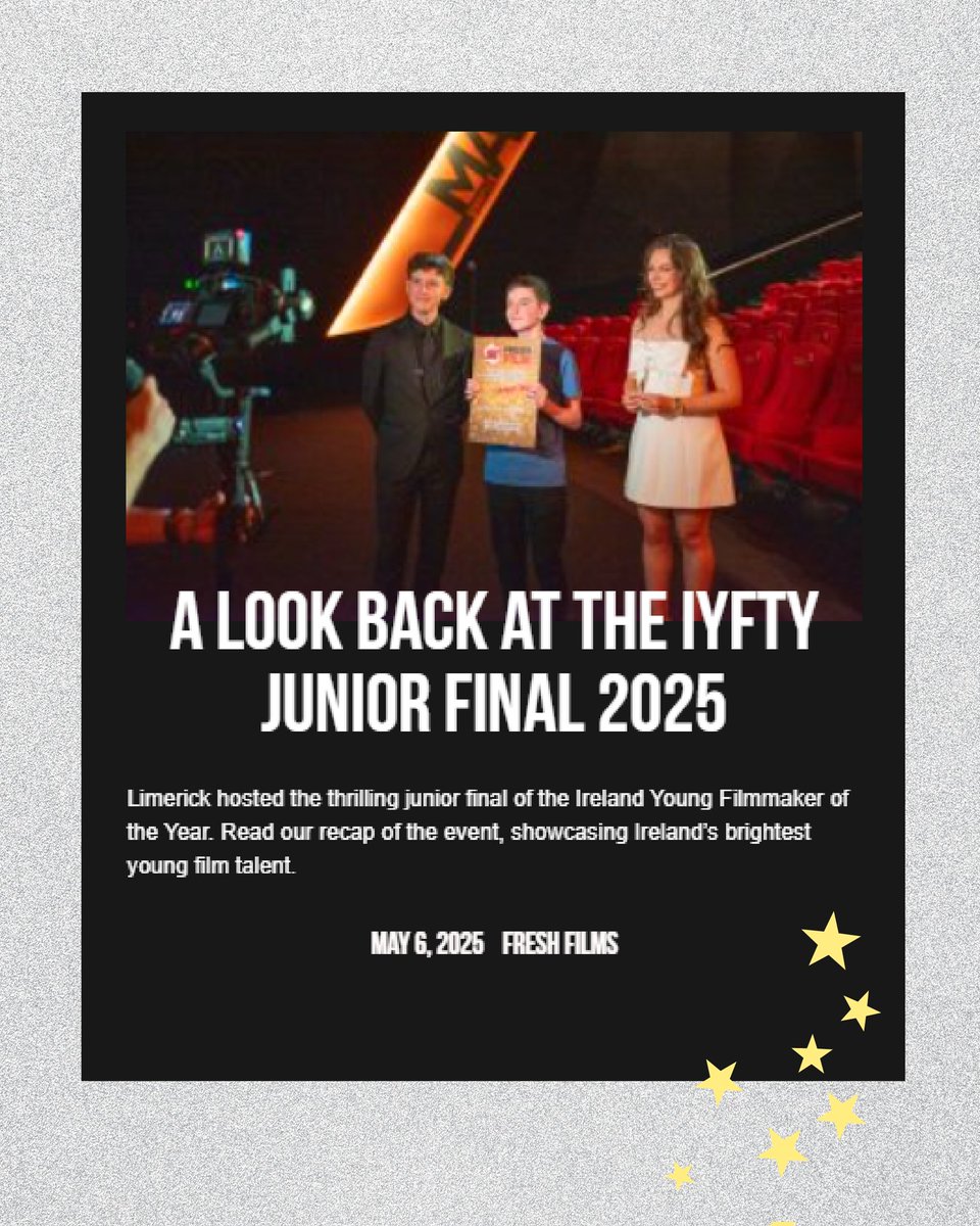 Happy Monday 😊💡

Click the link in our bio to read some of our recent articles🌞

1) A look back at the IYFTY final 2025
2) A look back at the IYFTY junior final 2025
3) Dublin Teen Emma Whelan Crowned Ireland’s Young Filmmaker of the Year 2025 – Full Winners List Inside