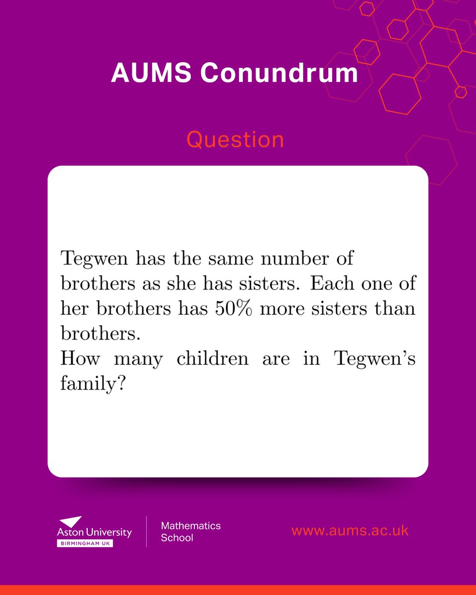 AUMS Weekly Conundrum! Weekly maths challenges for Year 10 &amp; 11 students —without a calculator! 🔢

💡 Drop your answers in the comments and explain your thinking! Who will solve it first? 🏆

 🗓  Solution revealed on Friday 

#MathsChallenge #BrainTeaser #UMaths #mathsschool