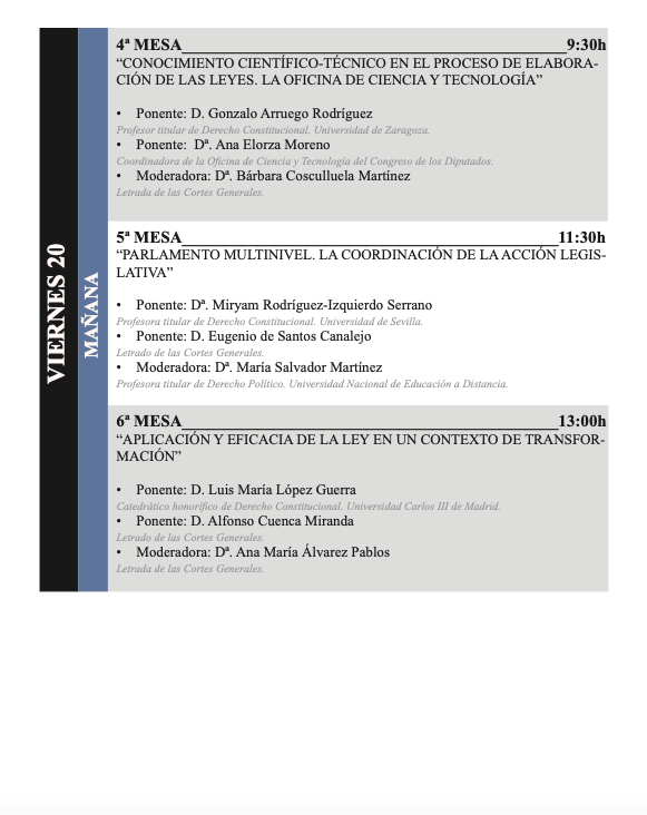 Centro de Estudios de Partidos Políticos - UNED (@ceppuned) on Twitter photo NEWS ALERT🚨
IV Jornadas Parlamentarias, este año dedicadas a la Ley y a la función legislativa en el siglo XXI.
📅19 y 20 de junio
📍@Congreso_ES
Inscríbete aquí👉 jornadasparlamentarias@gmail.com
Con <a href="/IDP_UCM/">Instituto de Derecho Parlamentario (UCM)</a> <a href="/IDPC_UC3M/">IDPC-UC3M</a> <a href="/Fundacion_MGA/">FMGA</a> NEWS ALERT🚨
IV Jornadas Parlamentarias, este año dedicadas a la Ley y a la función legislativa en el siglo XXI.
📅19 y 20 de junio
📍@Congreso_ES
Inscríbete aquí👉 jornadasparlamentarias@gmail.com
Con <a href="/IDP_UCM/">Instituto de Derecho Parlamentario (UCM)</a> <a href="/IDPC_UC3M/">IDPC-UC3M</a> <a href="/Fundacion_MGA/">FMGA</a>