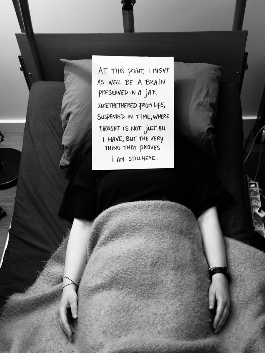 “At this point, I might as well be a brain preserved in a jar: untethered from life, suspended in time, where thought is not just all I have, but the very thing that proves I’m still here.” 🧠🫙
#MEAwarenessMonth #WorldMEDay #MECFS #LongCovid