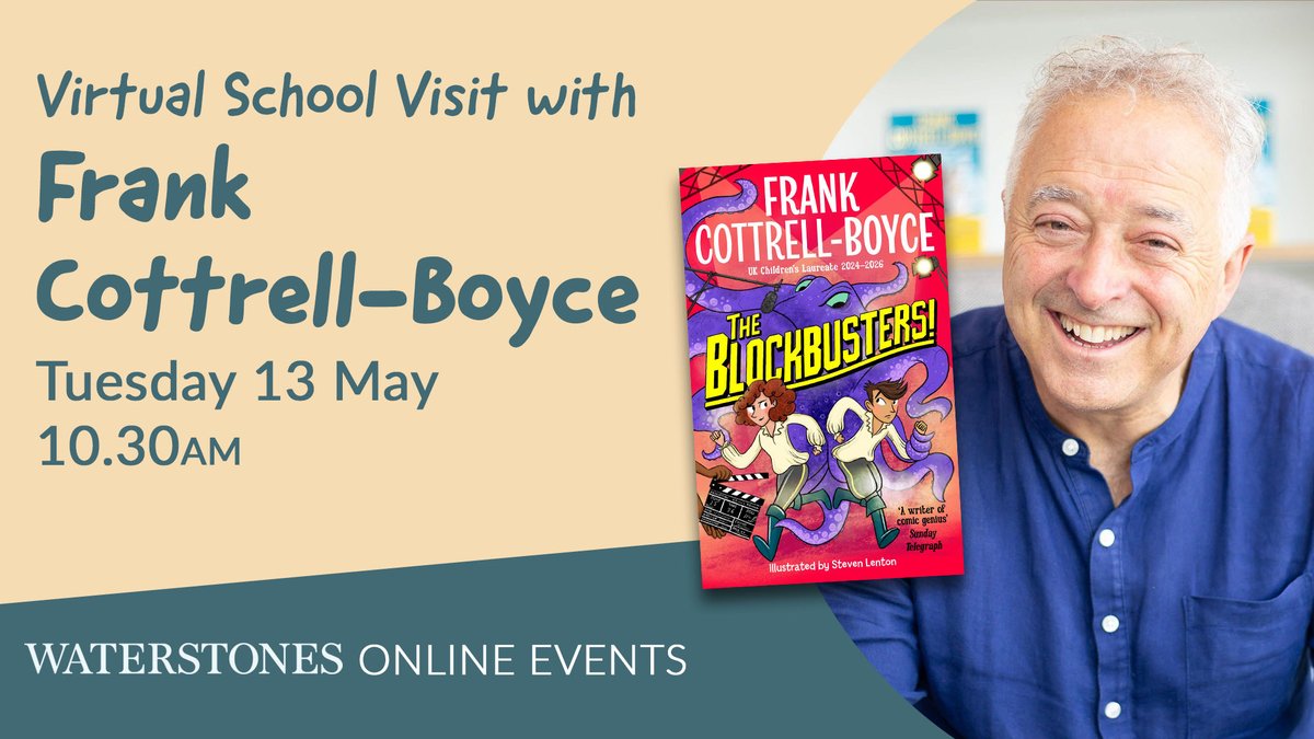 BookTrust (@booktrust) on Twitter photo Schools, don't miss this!
Join <a href="/Waterstones/">Waterstones</a> online for a very special virtual event with Waterstones <a href="/UKLaureate/">Children's Laureate</a> <a href="/frankcottrell_b/">Frank Cottrell-Boyce</a> as he presents his hilarious new middle-grade adventure novel The Blockbusters!
You can register here 👇
waterstones.com/events/virtual… Schools, don't miss this!
Join <a href="/Waterstones/">Waterstones</a> online for a very special virtual event with Waterstones <a href="/UKLaureate/">Children's Laureate</a> <a href="/frankcottrell_b/">Frank Cottrell-Boyce</a> as he presents his hilarious new middle-grade adventure novel The Blockbusters!
You can register here 👇
waterstones.com/events/virtual…