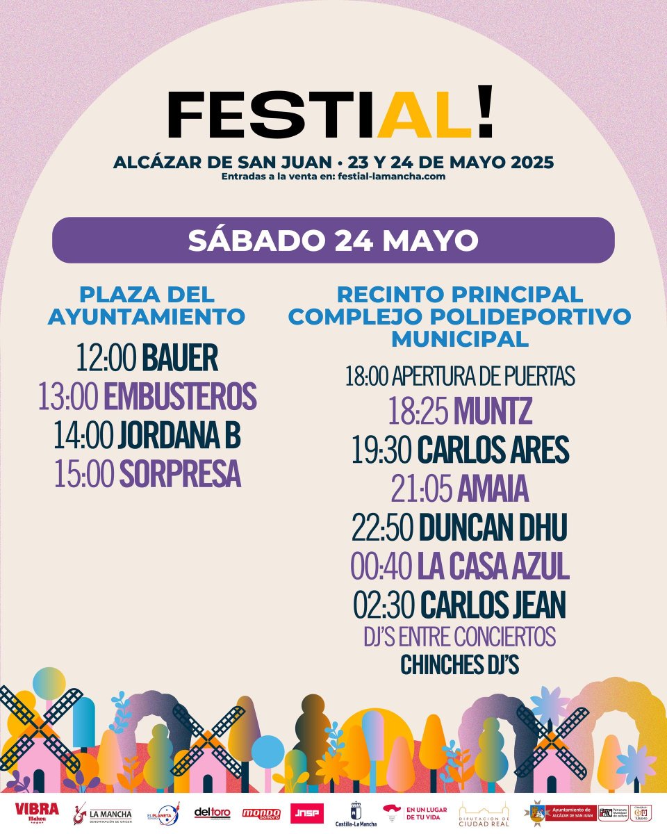 ¡Ya tenemos los horarios de la edición 2025 de FESTIAL! (<a href="/Festial_/">festial_lamancha</a> )! 

👉 dodmagazine.es/festivales/fes…