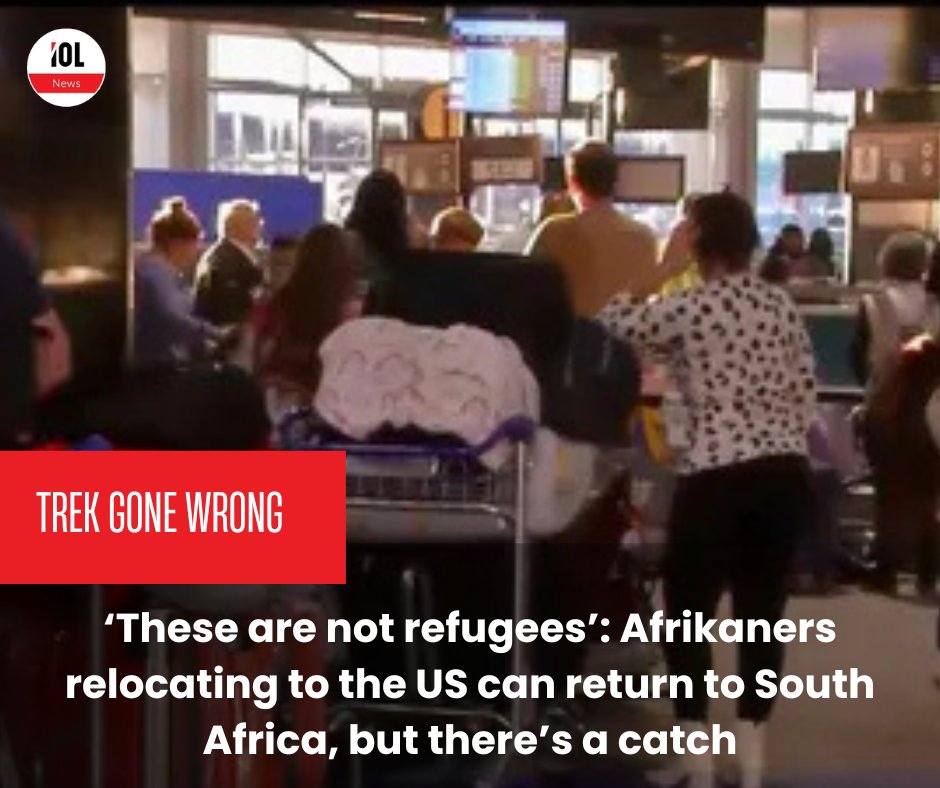 IOL's tweet photo. South African officials state that the 49 Afrikaners who moved to the US under Trump’s offer do not qualify as refugees. What implications does this have for their return? 🇿🇦🇺🇸  
#SAExodus #DIRCOStatement #MigrationDebate #DonaldTrump #politics #ronaldlamola #DIRCO
Read on https://t.co/r1q0qB7xpe