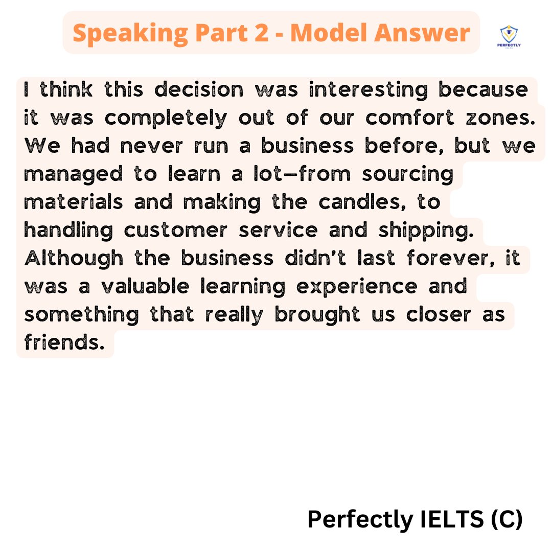 🎓 IELTS Speaking Part 2 Sample Answer – Band 7+ 🌟

Topic: Describe an interesting decision that you and your friend made together.

#IELTSSpeaking #IELTSBand7 #IELTSTips #IELTSPractice #IELTSPreparation #Band7Speaking #EnglishSpeakingSkills #FluencyDevelopment
