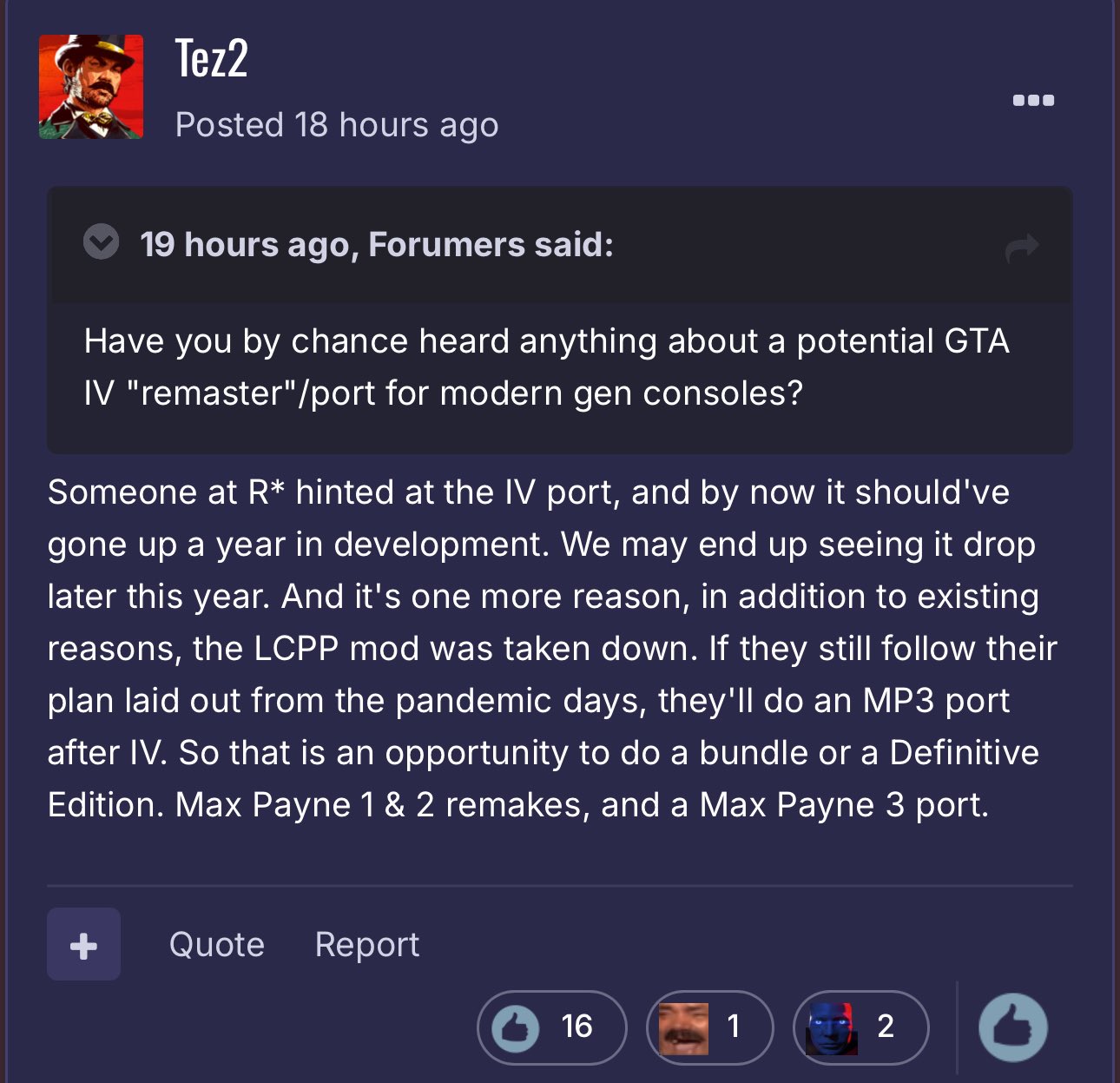 Segundo compartilhado pelo conhecido insider da Rockstar, Tez2, a desenvolvedora está preparando uma nova versão do GTA 4 para 2025.