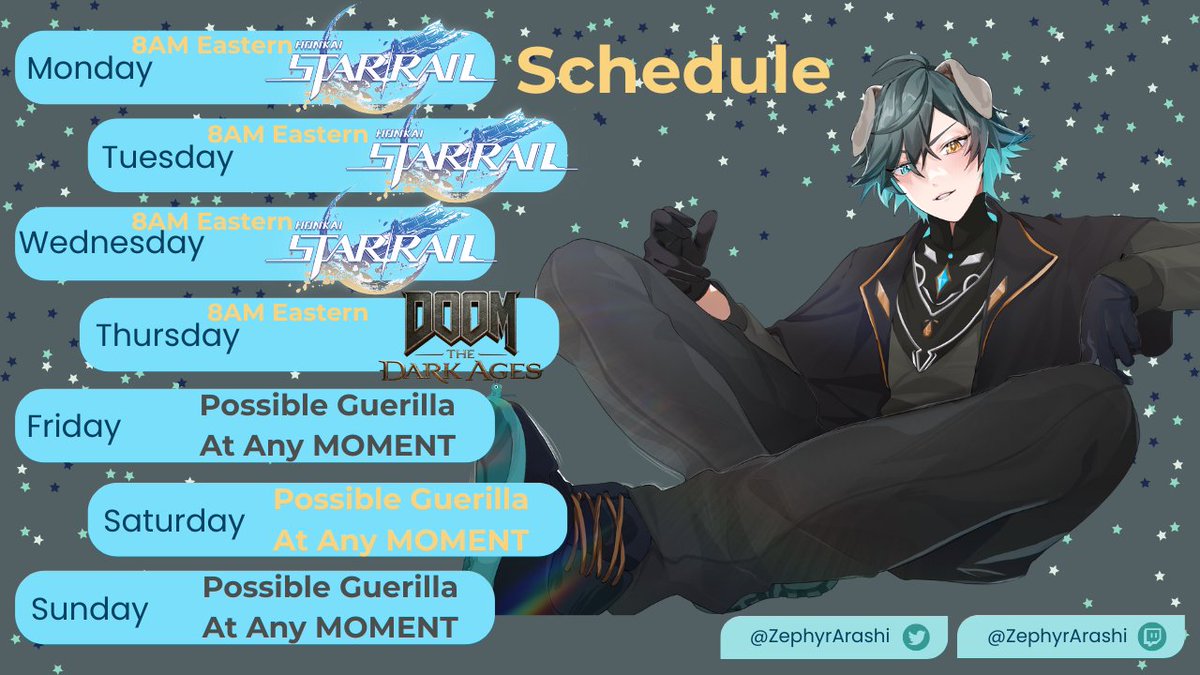 zephyr_arashi's tweet image. Good Morning Zephyrites! Weve got more Star Rail in store this week aswell as Doom The Dark Ages releasing thursday! We may get to play a day early bc of preordering so if thats the case well be playing wednesday aswell! But otherwise well be live shortly with MoC Reset!~