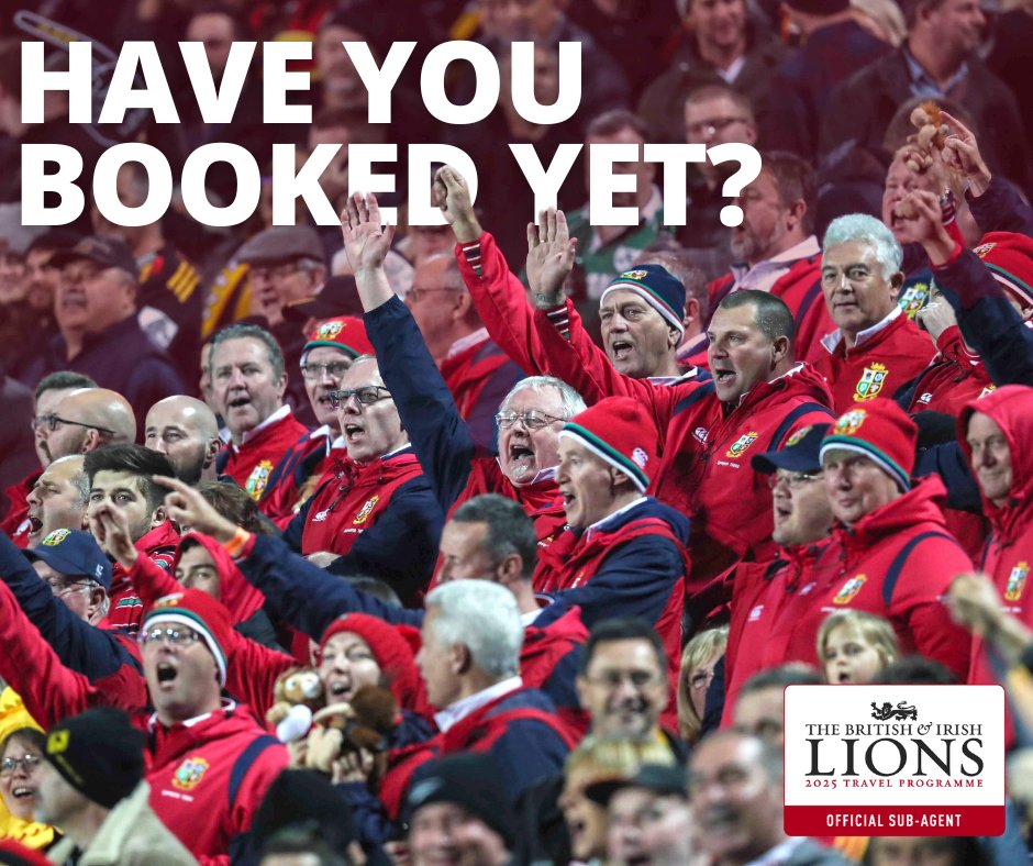 Don't walk, but run to secure your British &amp; Irish Lions Tour ticket packages..!🏃🏼‍♀️🎟

🦁 World-class rugby
🦁 Meet previous Lions legends
🦁 Official match tickets
🦁 Flights &amp; Hotel 
🦁 Dedicated and knowledgeable Tour managers

Hurry, spaces are filling fast, tap the link in