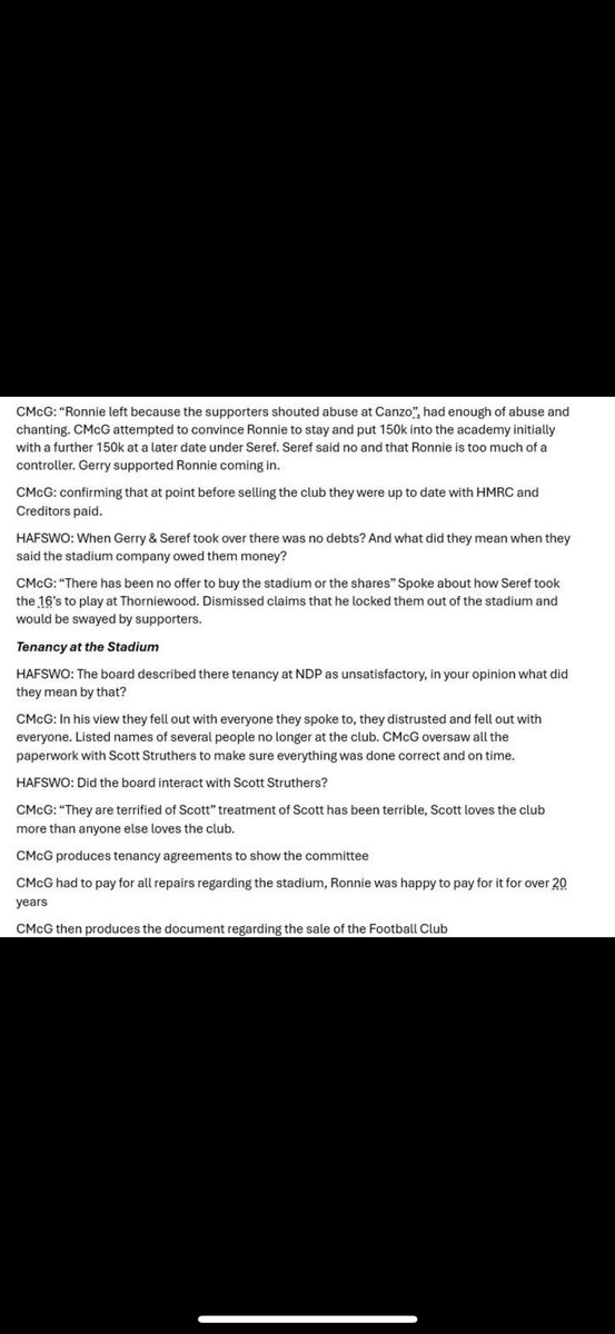 Recent minutes accounting the meetings between HAFSWO/ASA and Colin McGowan followed by meeting the club BODs

Thread below: