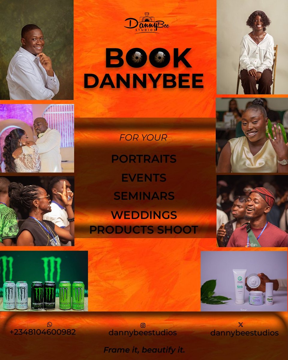 It's a new week and Dannybee Studios wants to add you to schedule.🥳
You know what to do!
Book Dannybee.🤌🏾 wa.me/+2348104600982