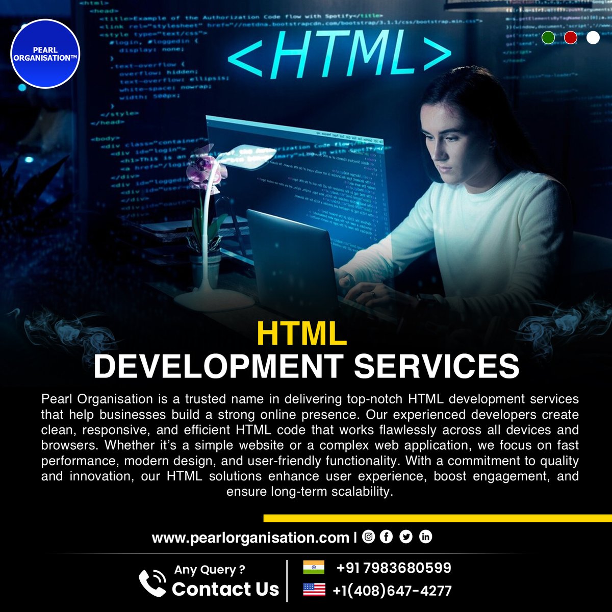 pearlorgs's tweet image. Build fast, responsive websites with Pearl Organisation’s expert HTML development.
.
.
pearlorganisation.com
Contact Us :+91 7983680599 ,+1(408) 647-4277
.
.
#PearlOrganisationReviews #HTMLDevelopment #WebDevelopment #ResponsiveDesign #CleanCode #PearlOrganisation