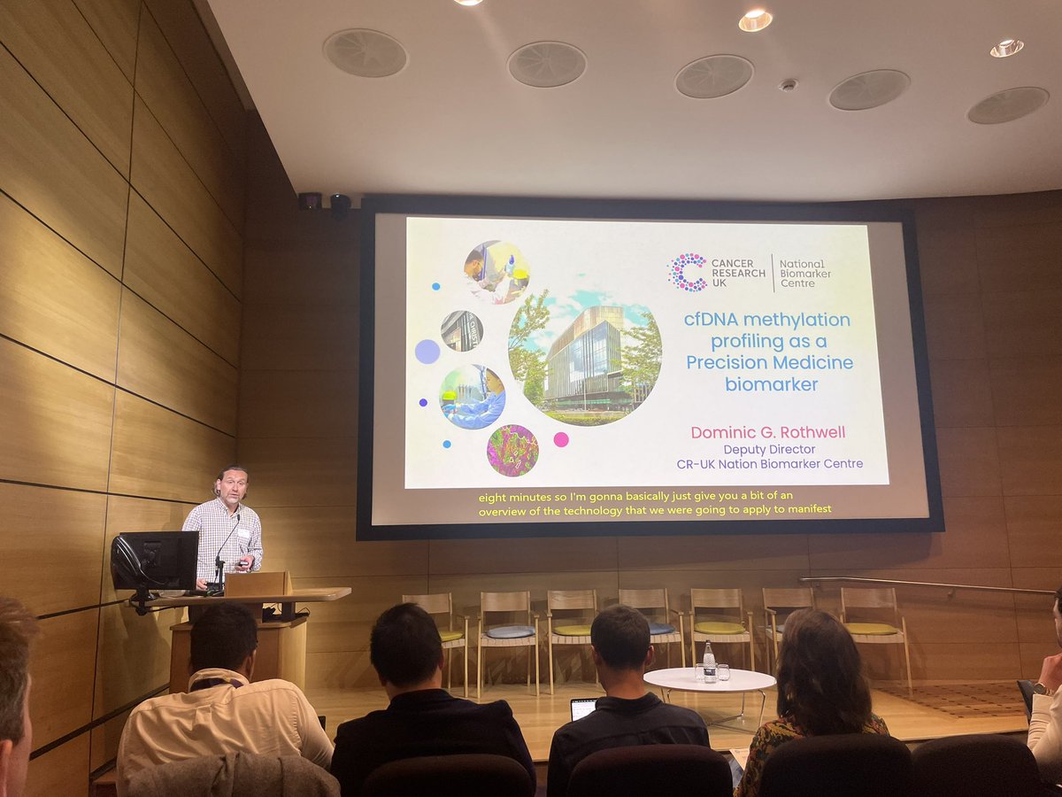 MANIFEST_CIRRP's tweet image. Up next Dominic Rothwell (@cruk_nbc) presents “cfDNA methylation profiling as a precision medicine biomarker in cancer” 🧬🔍