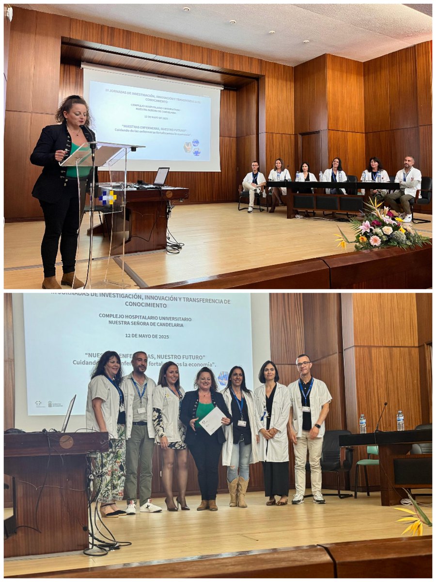 Entrega del Premio de la III Edición del Consurso de Relatos del #CHUNSC por el #DiaInternacionalDeLaEnfermera durante las III Jornada de Investigación, Innovación y Transferencia de Conocimiento. 
Titulado "Experiencia Vivida" de M° del Cristo Alonso Febles.
Muchas Felicidades!