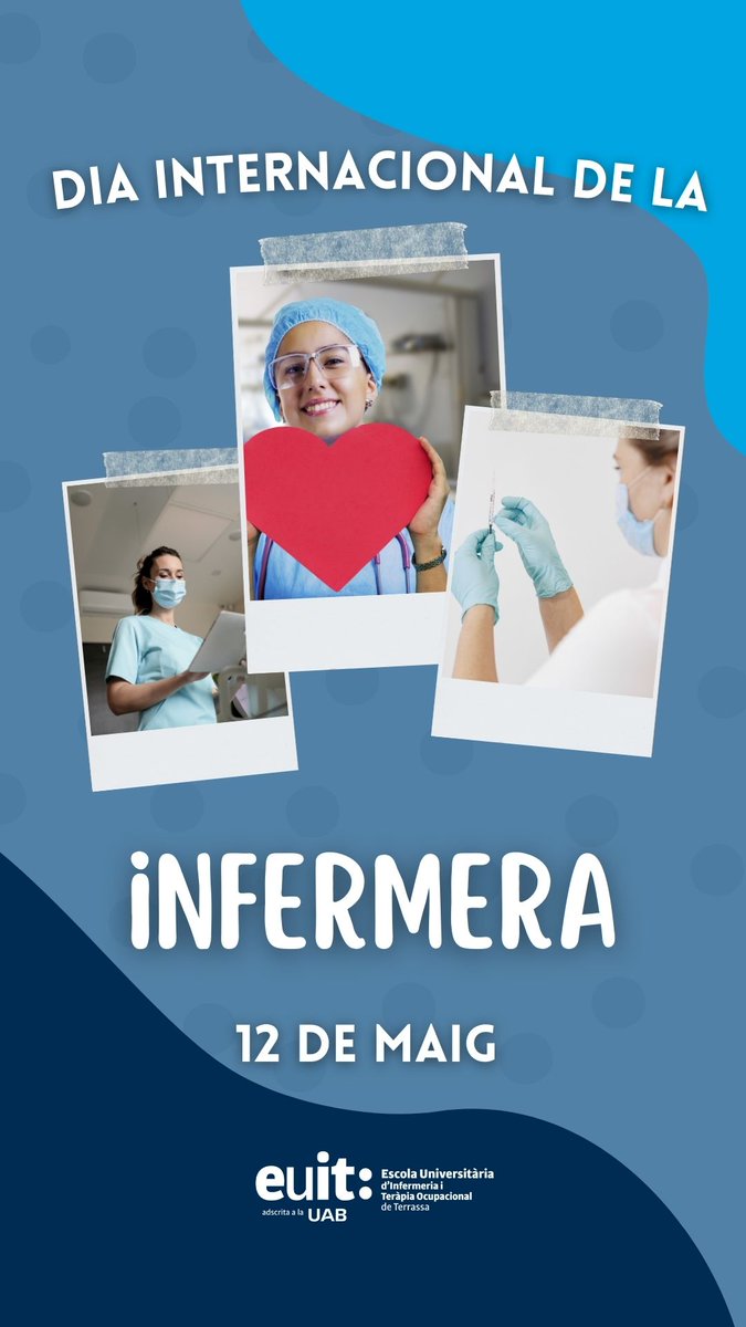 12 de maig - DIA INTERNACIONAL DE LA INFERMERA

Avui i cada dia, gràcies per tant, infermeres! 💙

#euit #euit_terrassa #DiaInternacionaldelaInfermera #DiaDeLesInfermeres #infermeria #ADNinfermer #socinfermera #aixòésinfermeria