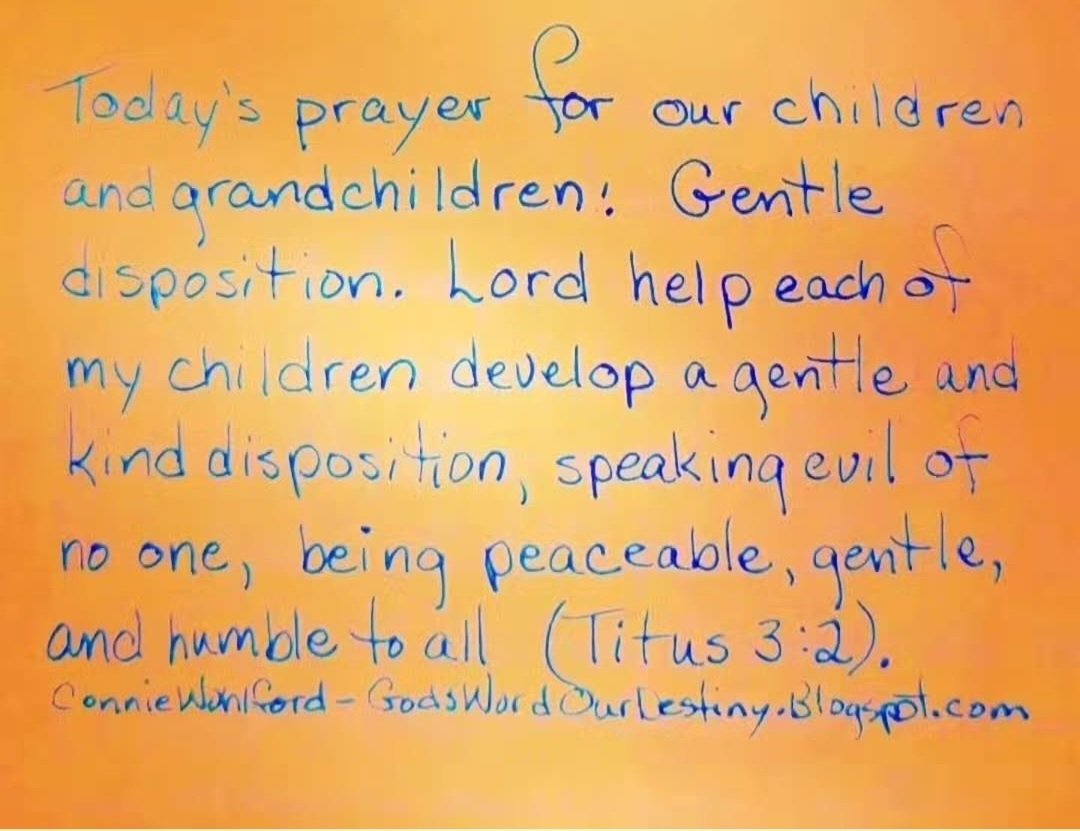 wohlford_connie's tweet photo. Today for our #children and #grandchildren: gentle disposition.
#gentledisposition #gentle #disposition #all #humble #peaceable #speaknoevil #kind #kindness #bekind #GodsWordOurDestiny https://t.co/exXzjjnuoM https://t.co/j3Incqvn7V