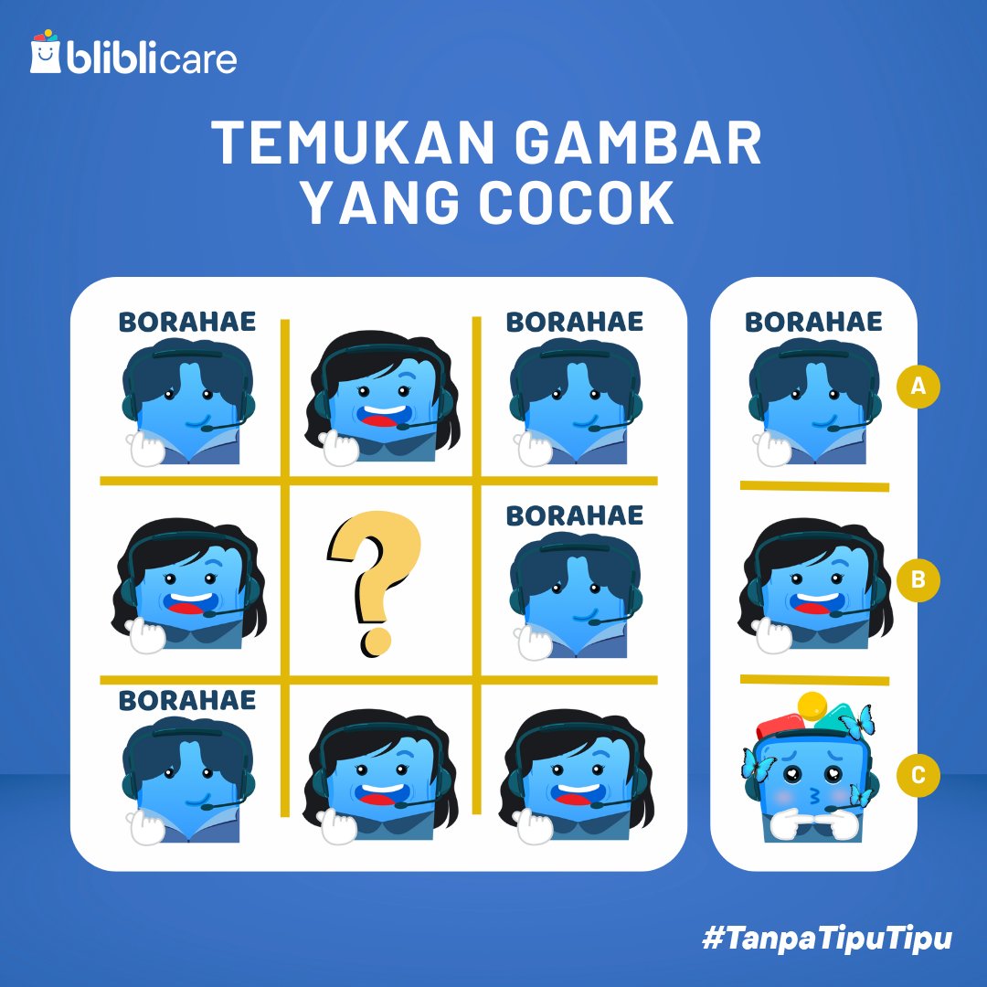 Jam segini waktunya nyantai sambil main tebak-tebakan gak sih~

Sebelum besok balik ke rutinitas lagi, yuuk tebak! Kira-kira Mr. Bli mana ya yang cocok? Ketik jawaban kamu di bawah yaa 👇

#AdminNanyaMulu #MakluminYa #SeniNebak