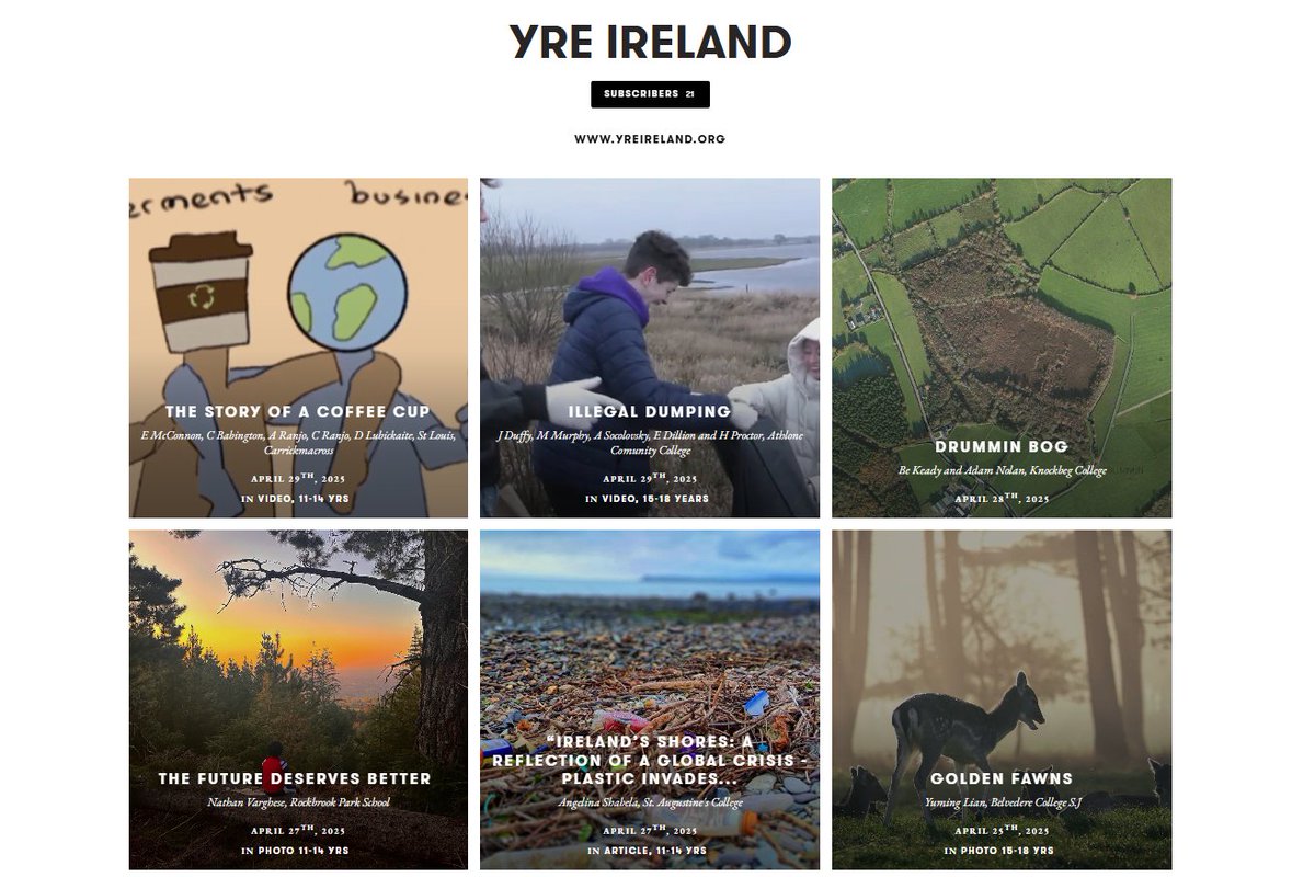 This year's theme, Ecosystem Restoration inspired a remarkable array of entries, perspectives, and creativity from young reporters worldwide.
Congratulations to all our winners, entries can be viewed at yreireland.exposure.co
