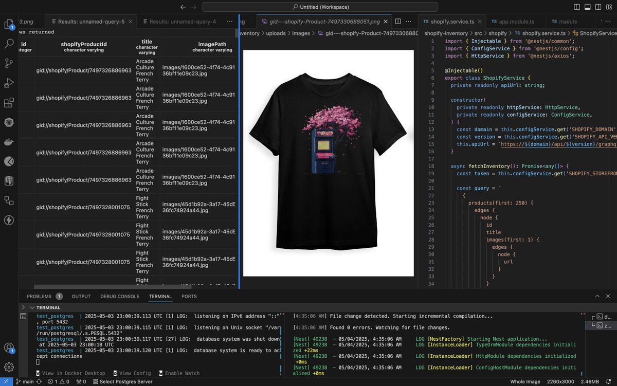 Kantalkstech's tweet image. I'm not sure how many people use #Shopify for inventory management, but if you have your front end, here's to no subscription costs!

I wrote this in #NestJS to import your #inventory into local #PostgreSQL, so you can substitute the APIs with these. 

github.com/Pyronewbic/imp…