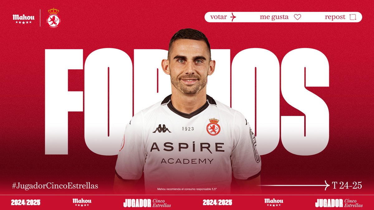 RT o MG si crees que <a href="/Fornos19/">Enrique Fornos</a> ha sido el #JugadorCincoEstrellas de la <a href="/CyDLeonesa/">Cultural y Deportiva Leonesa</a> en abril. (6/6)
