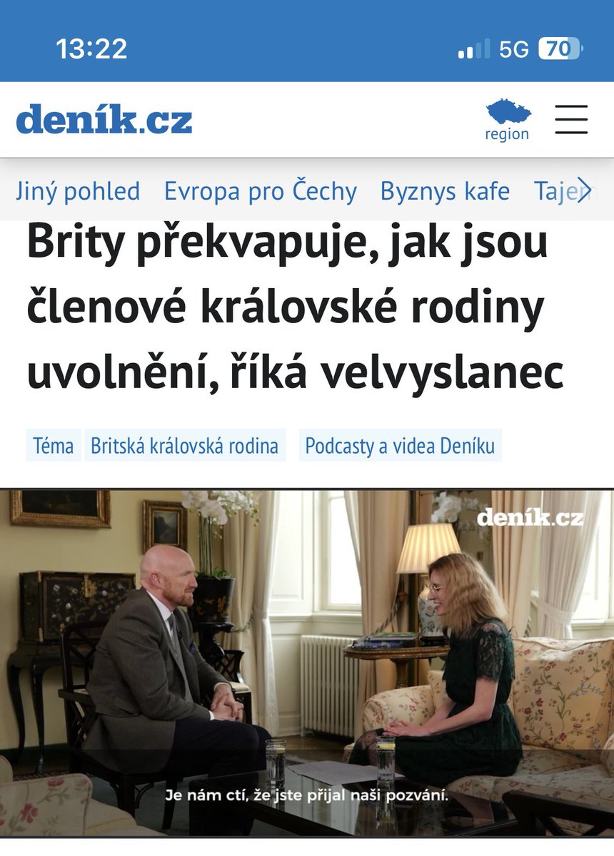 🇬🇧👑„Při setkání s královnou jsem byl velmi nervózní, ale také opravdu ohromen způsobem, jakým se k nám chovala, jakým způsobem s námi mluvila, byla velmi lidská. Je to vzpomínka, které si cením a kterou si navždy uchovám.“

Celý rozhovor pro <a href="/denikcz/">Deník.cz</a> 
👉tinyurl.com/2t67ttzu