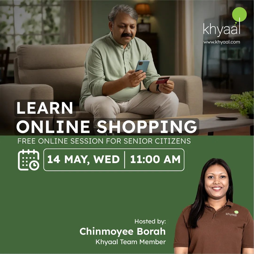 Learn how to use online shopping sites safely, find great deals, and make secure transactions. Attend this free online session if you are 50 years or older, or share it with your elderly loved one.
#OnlineShopping #DigitalPayments #SeniorCitizens
To attend our exclusive sessions: