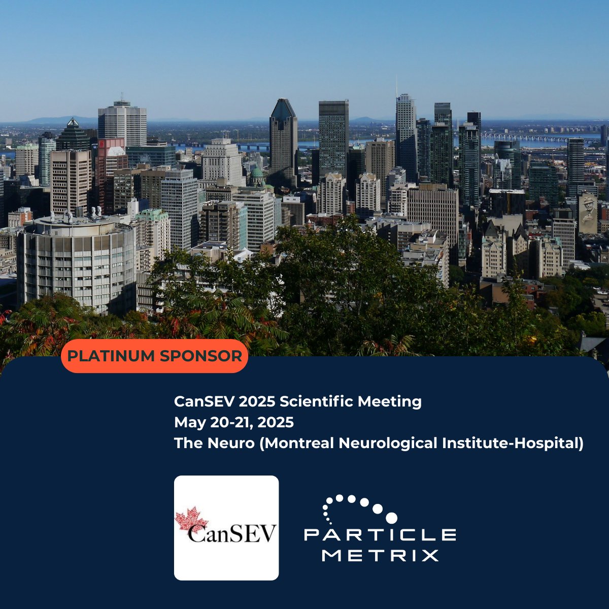 The next stop on our conference route: #CanSEV2025 at <a href="/TheNeuro_MNI/">The Neuro</a> Montréal, Canada.
At our booth, we will showcase the ZetaView® EVOLUTION - our new #nanoparticle characterization system designed for a wide range of applications.
#ExtracellularVesicles #EVs #NTA #particlemetrix