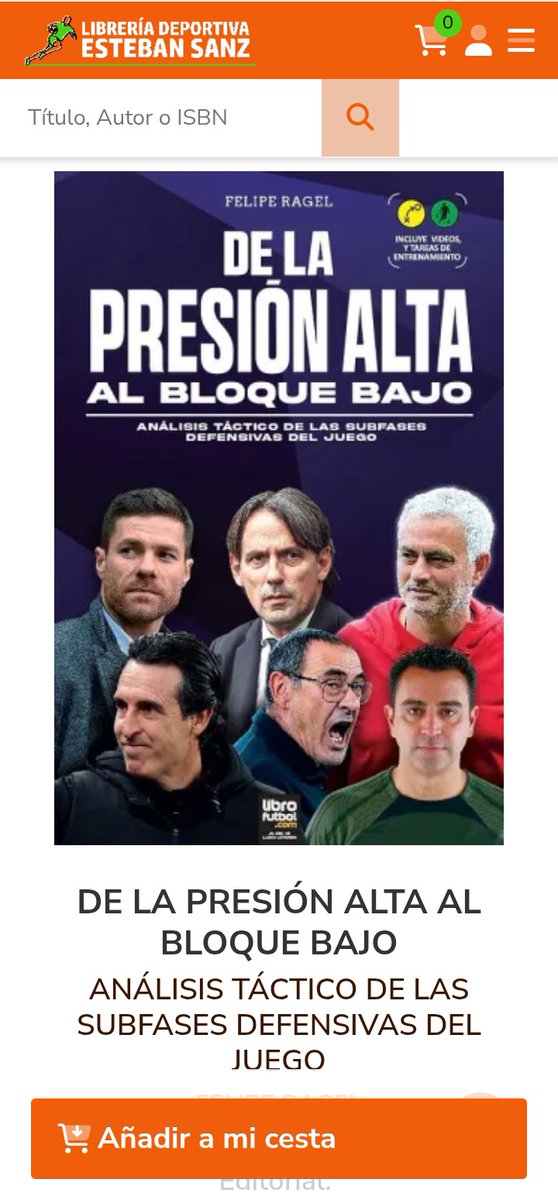 📆🗣️ Vuelve a estar DISPONIBLE (en Stock)

🌐🇪🇸 En ESPAÑA

✍️📚 A través de la Librería Deportiva Esteban Sanz (Madrid)

🏠 Se puede pedir online para que te llegue a casa o ir a recogerlo a la propia librería 

🫂🙏 Infinitas gracias por la respuesta que está teniendo el libro